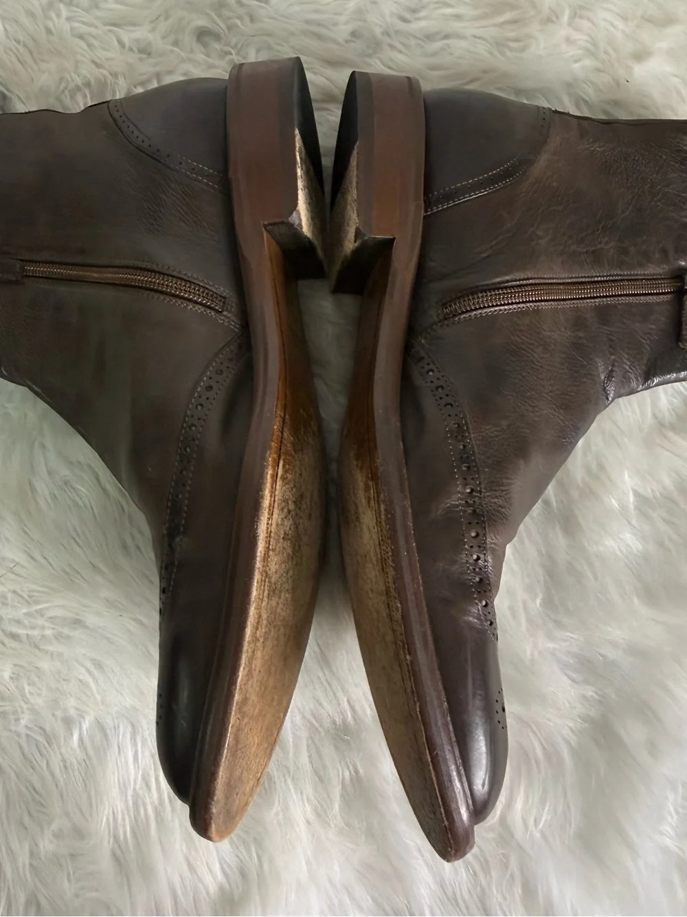Johnston & Murphy Bryson Wingtip Chelsea Boots Brown Leather Men’s 13M